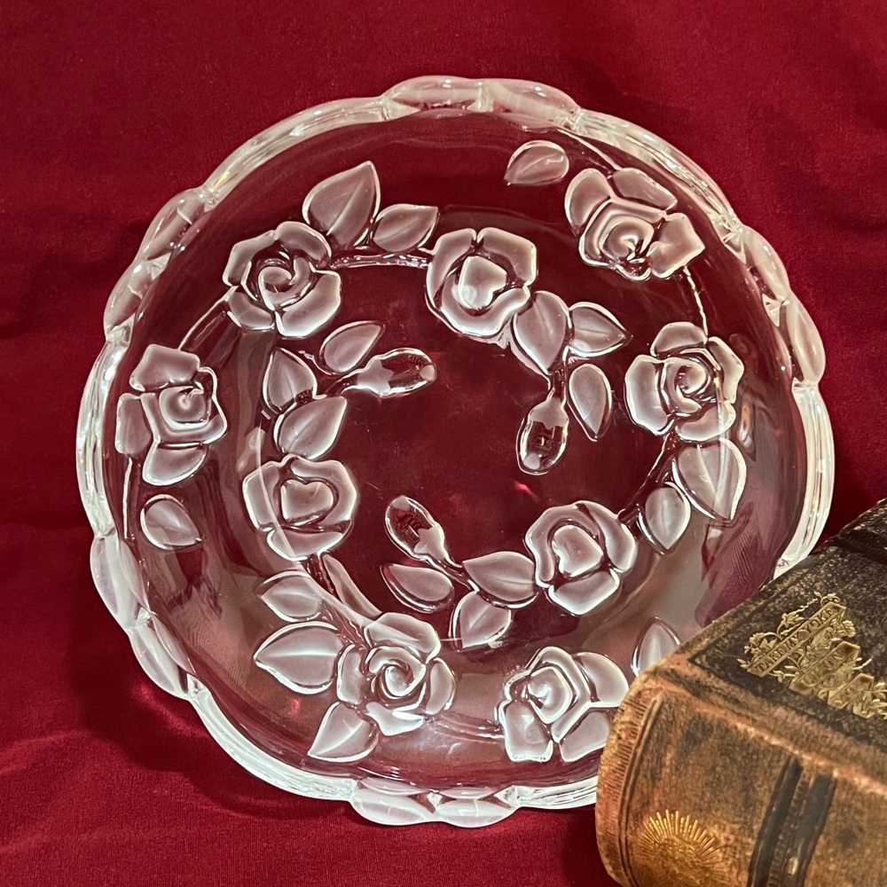 Vintage Walther Glas Rose Plate, Decorative Plate